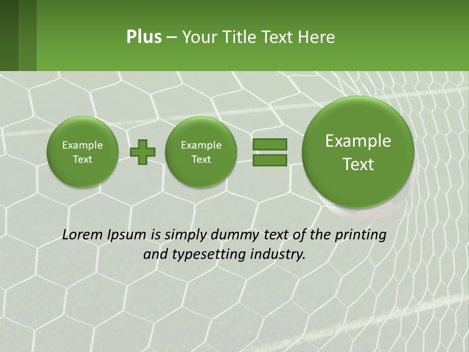A Soccer Ball Is In The Net Of A Soccer Field PowerPoint Template