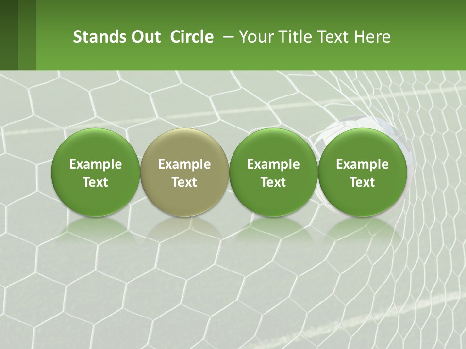 A Soccer Ball Is In The Net Of A Soccer Field PowerPoint Template