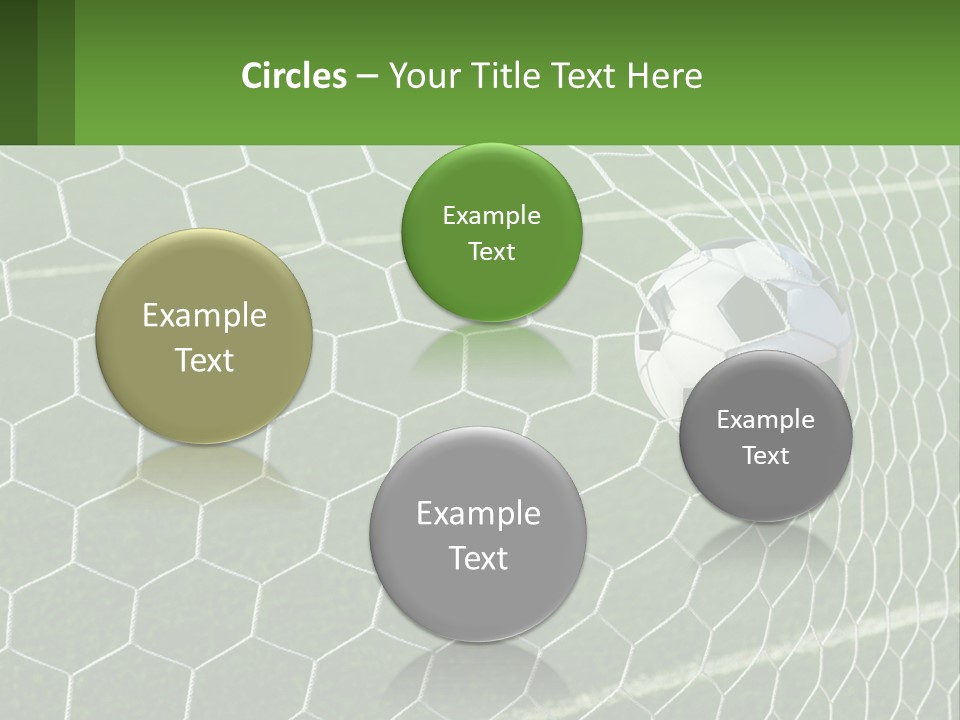 A Soccer Ball Is In The Net Of A Soccer Field PowerPoint Template