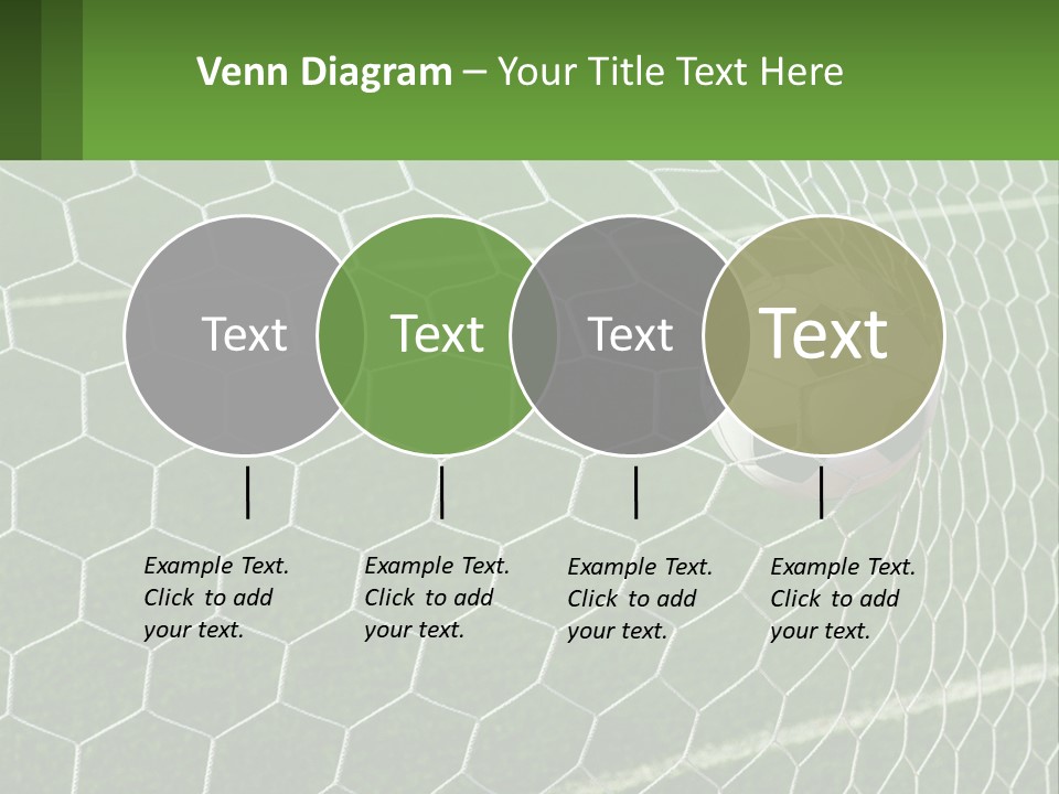 A Soccer Ball Is In The Net Of A Soccer Field PowerPoint Template