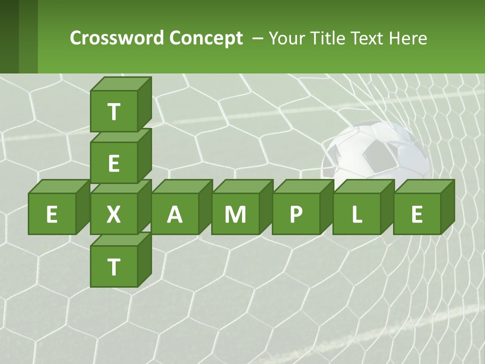 A Soccer Ball Is In The Net Of A Soccer Field PowerPoint Template