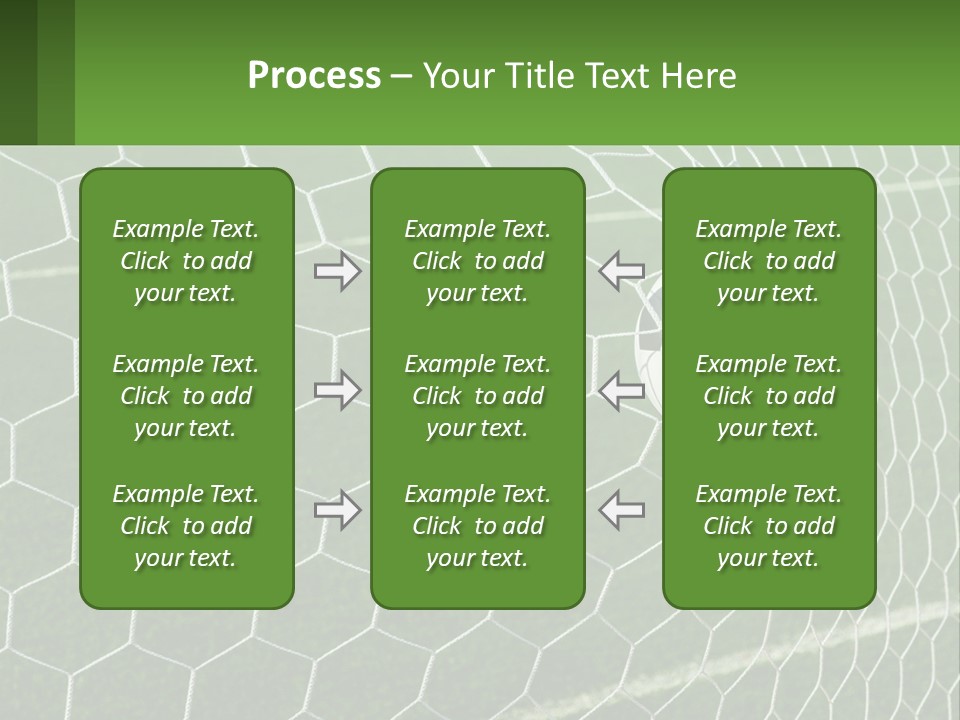 A Soccer Ball Is In The Net Of A Soccer Field PowerPoint Template