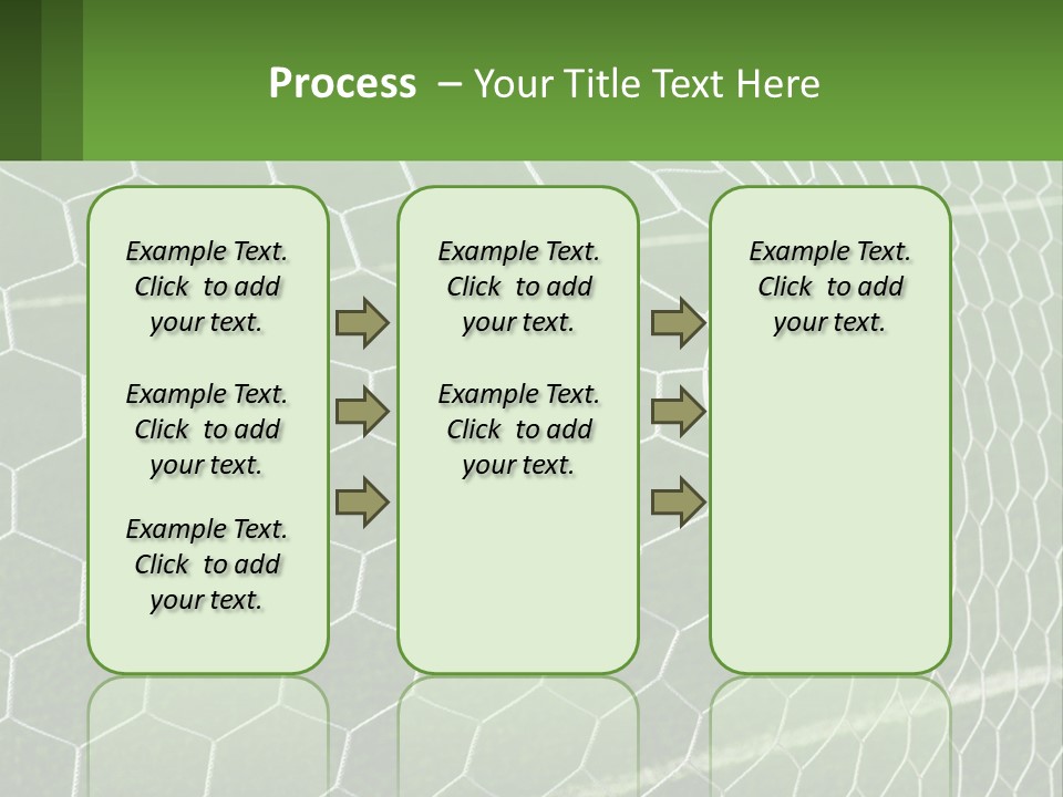 A Soccer Ball Is In The Net Of A Soccer Field PowerPoint Template