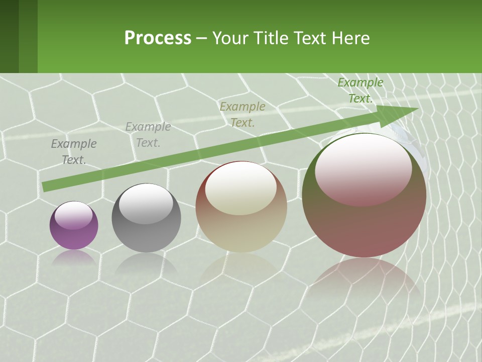 A Soccer Ball Is In The Net Of A Soccer Field PowerPoint Template