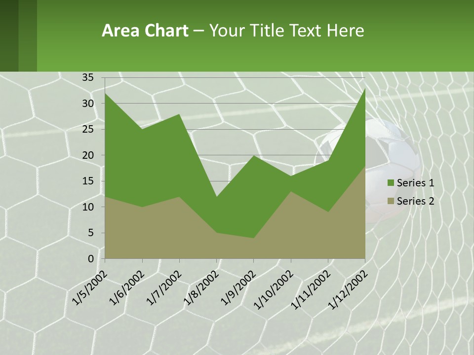 A Soccer Ball Is In The Net Of A Soccer Field PowerPoint Template