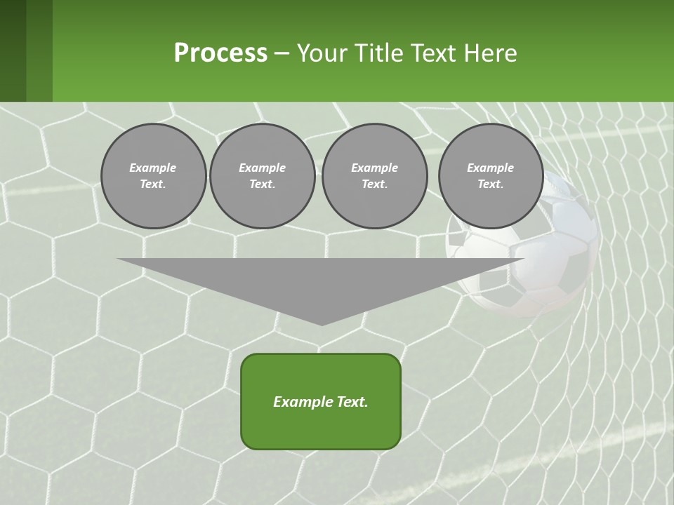 A Soccer Ball Is In The Net Of A Soccer Field PowerPoint Template