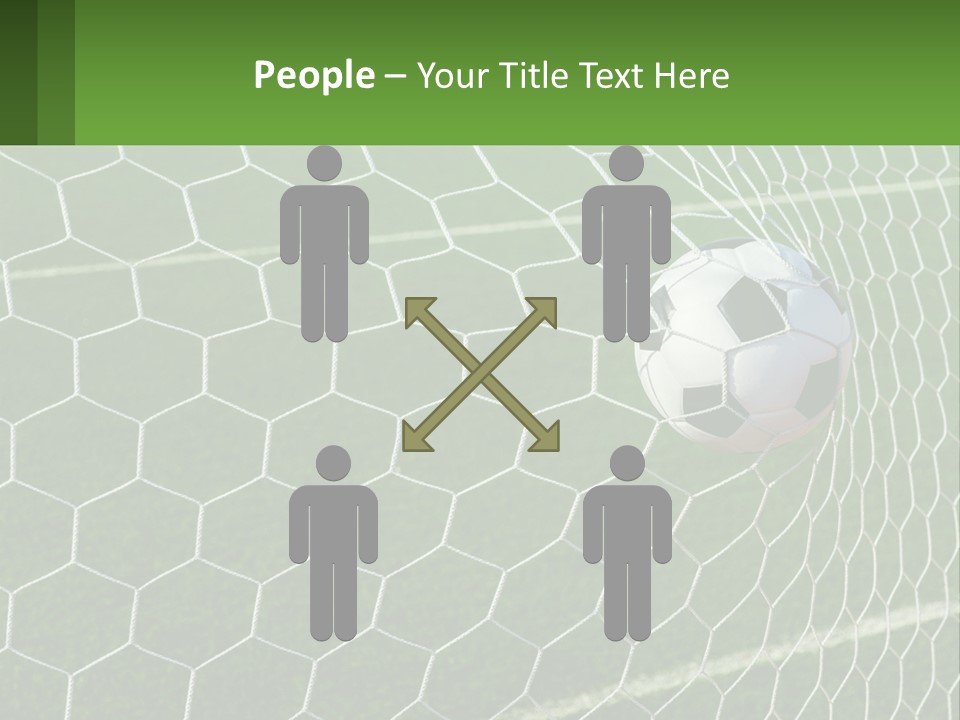 A Soccer Ball Is In The Net Of A Soccer Field PowerPoint Template
