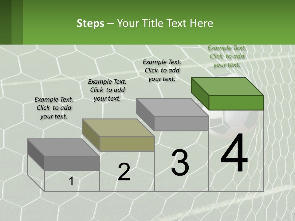A Soccer Ball Is In The Net Of A Soccer Field PowerPoint Template