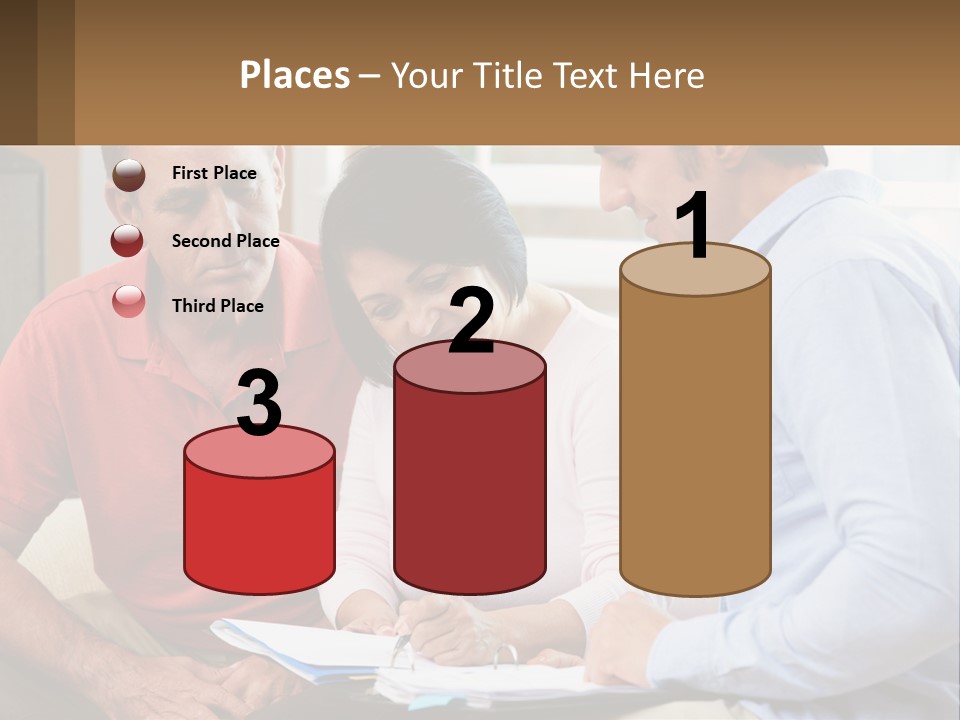 A Man And A Woman Looking At A Piece Of Paper PowerPoint Template