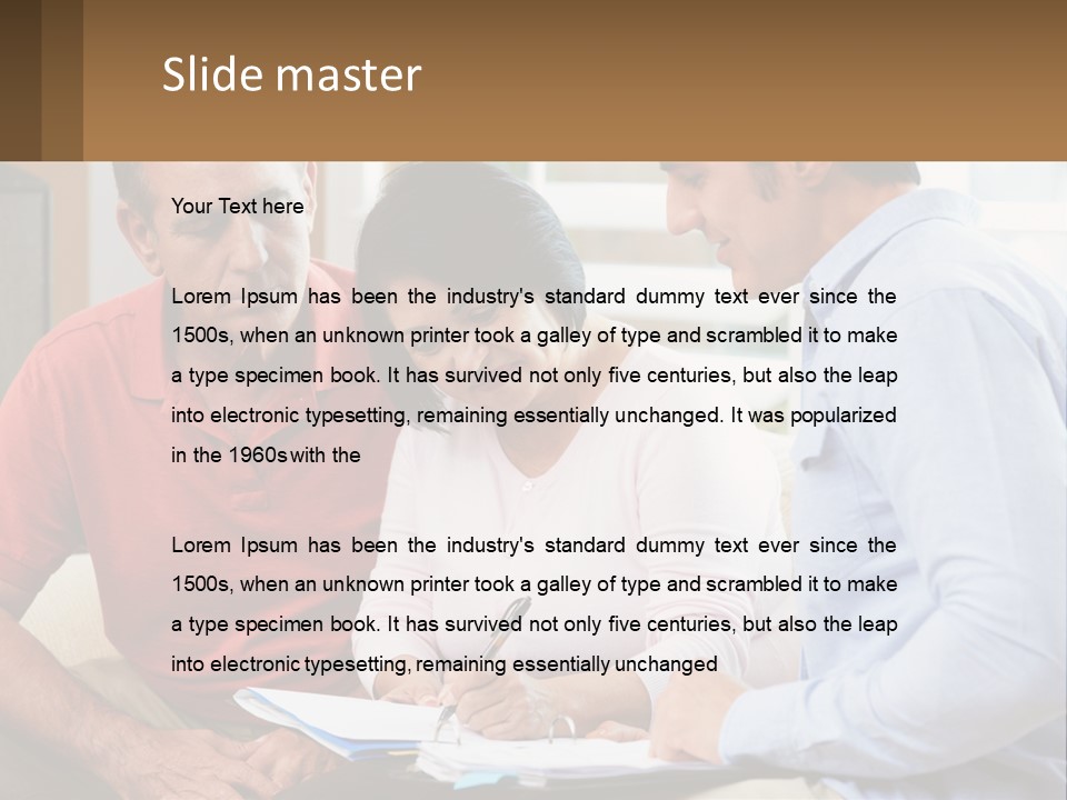 A Man And A Woman Looking At A Piece Of Paper PowerPoint Template