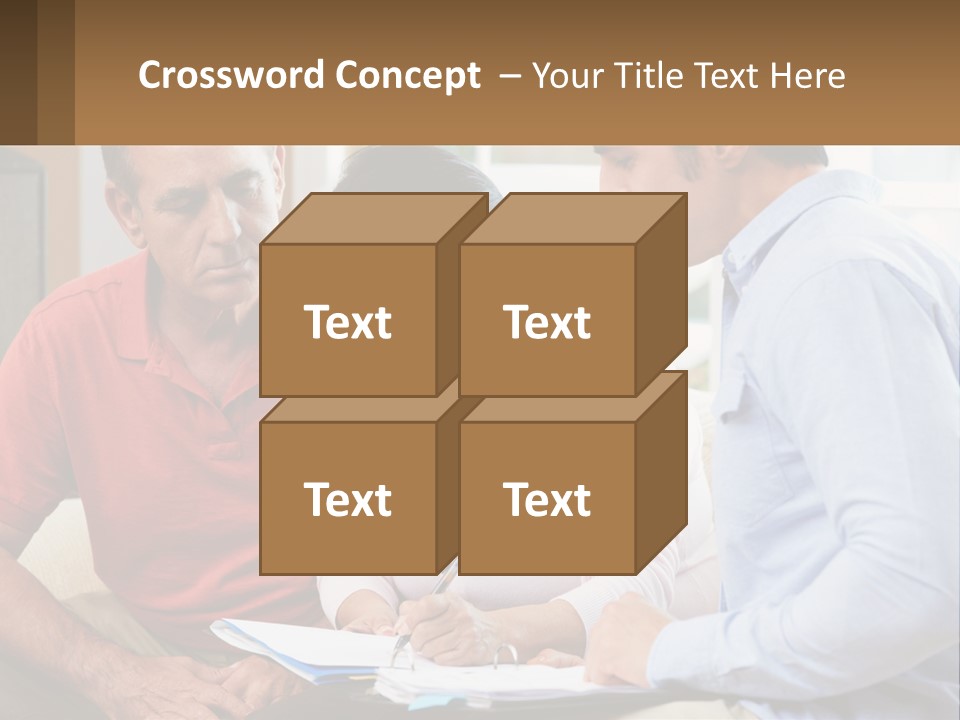 A Man And A Woman Looking At A Piece Of Paper PowerPoint Template