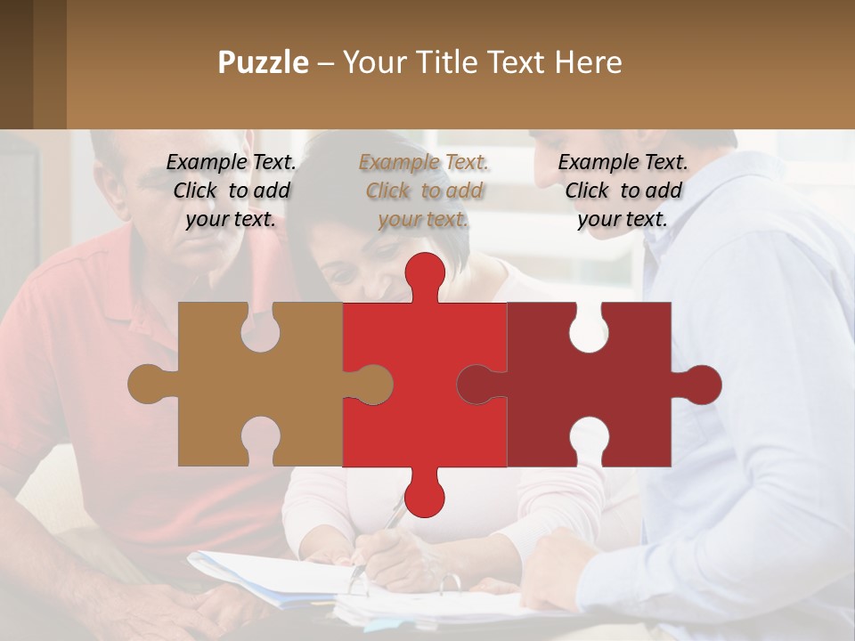 A Man And A Woman Looking At A Piece Of Paper PowerPoint Template