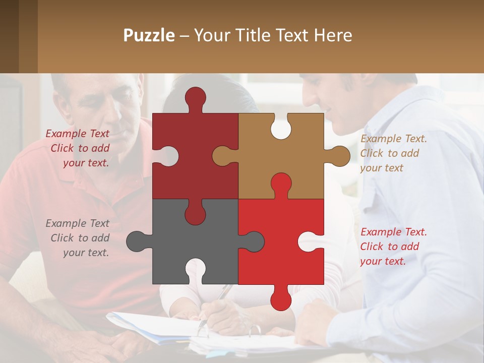A Man And A Woman Looking At A Piece Of Paper PowerPoint Template