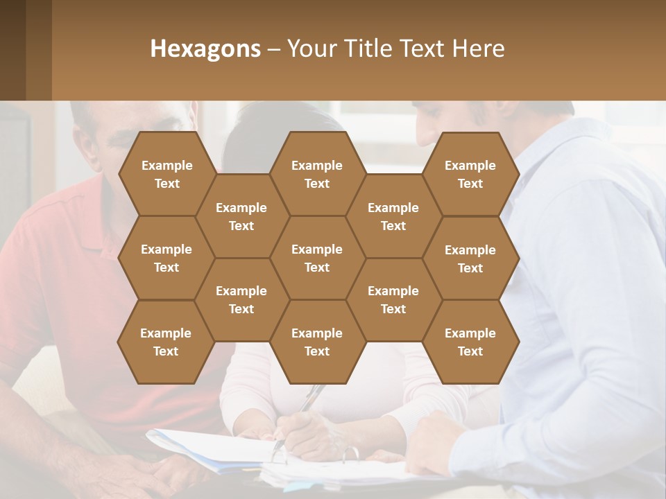 A Man And A Woman Looking At A Piece Of Paper PowerPoint Template