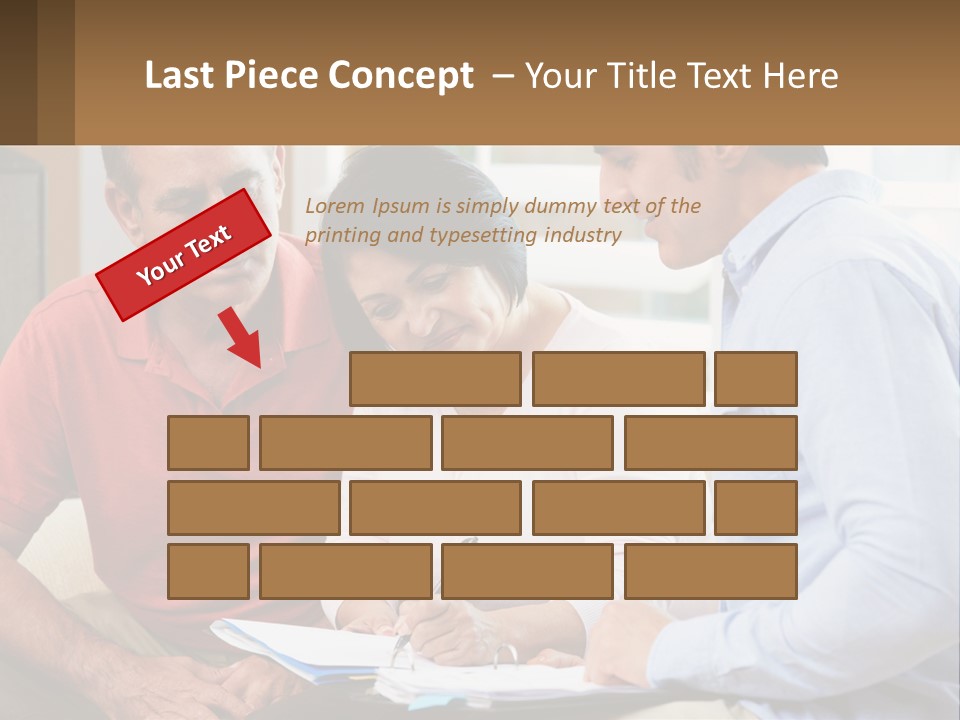 A Man And A Woman Looking At A Piece Of Paper PowerPoint Template