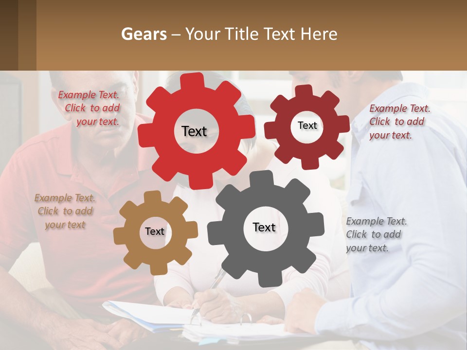 A Man And A Woman Looking At A Piece Of Paper PowerPoint Template