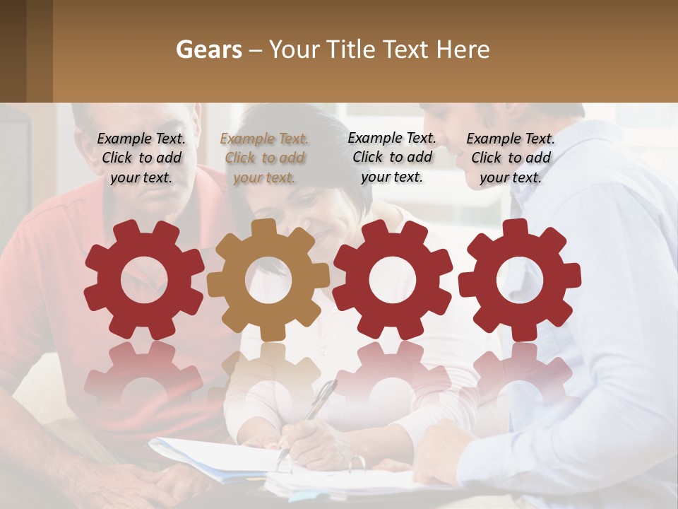 A Man And A Woman Looking At A Piece Of Paper PowerPoint Template