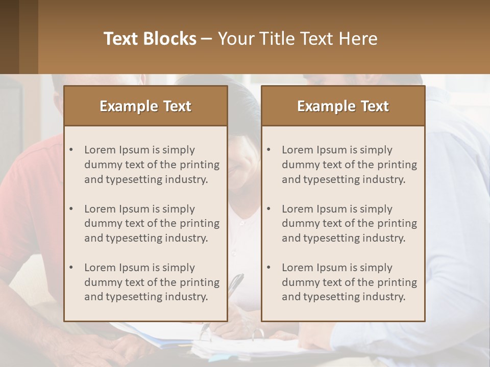A Man And A Woman Looking At A Piece Of Paper PowerPoint Template