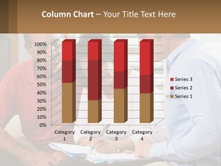 A Man And A Woman Looking At A Piece Of Paper PowerPoint Template