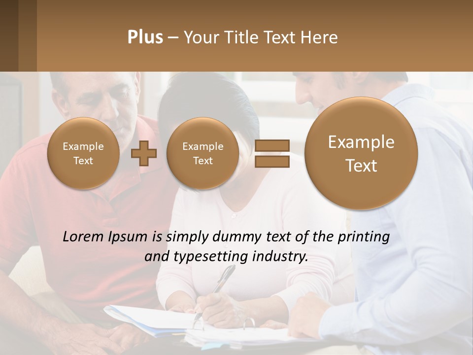 A Man And A Woman Looking At A Piece Of Paper PowerPoint Template