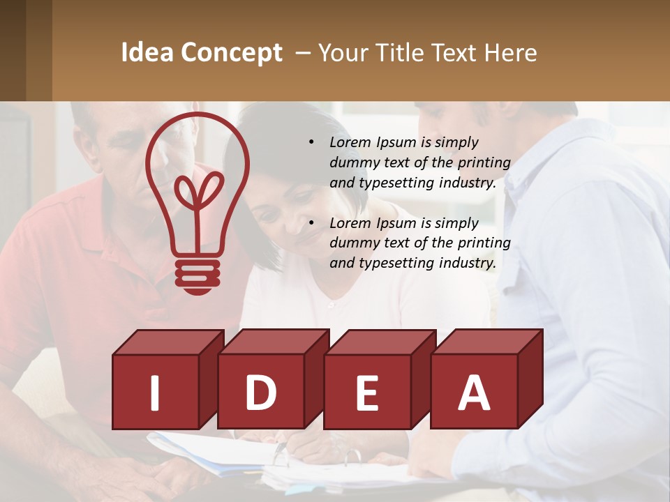 A Man And A Woman Looking At A Piece Of Paper PowerPoint Template