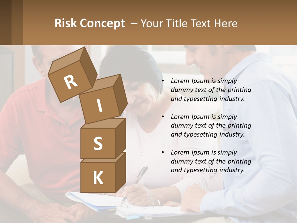 A Man And A Woman Looking At A Piece Of Paper PowerPoint Template