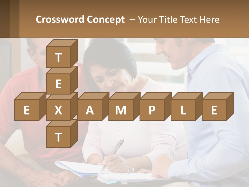 A Man And A Woman Looking At A Piece Of Paper PowerPoint Template