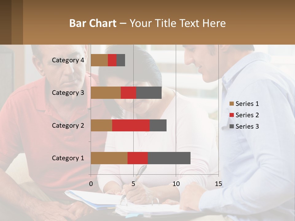 A Man And A Woman Looking At A Piece Of Paper PowerPoint Template