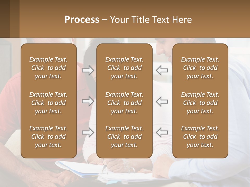 A Man And A Woman Looking At A Piece Of Paper PowerPoint Template