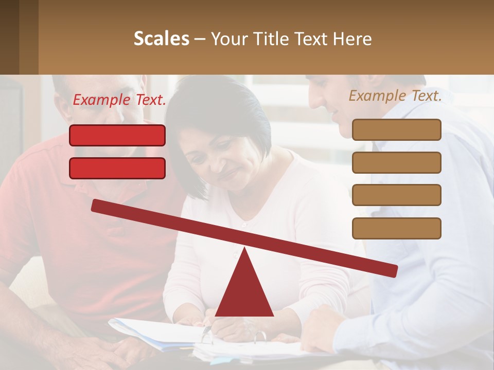 A Man And A Woman Looking At A Piece Of Paper PowerPoint Template