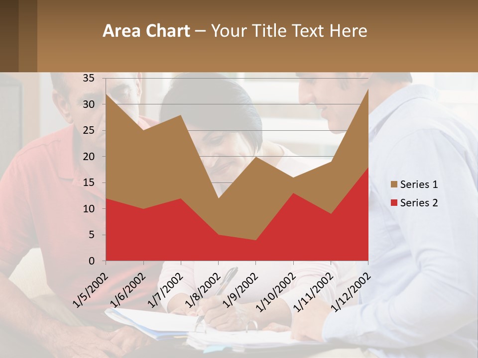 A Man And A Woman Looking At A Piece Of Paper PowerPoint Template
