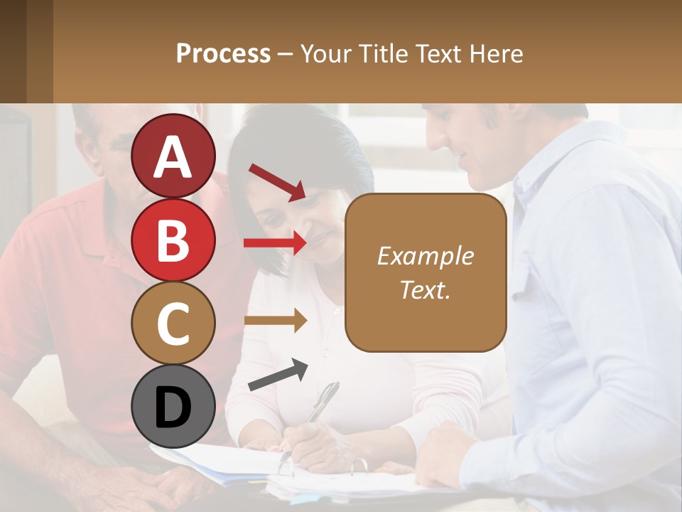 A Man And A Woman Looking At A Piece Of Paper PowerPoint Template