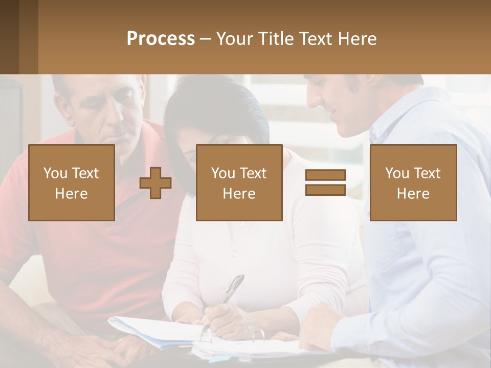 A Man And A Woman Looking At A Piece Of Paper PowerPoint Template