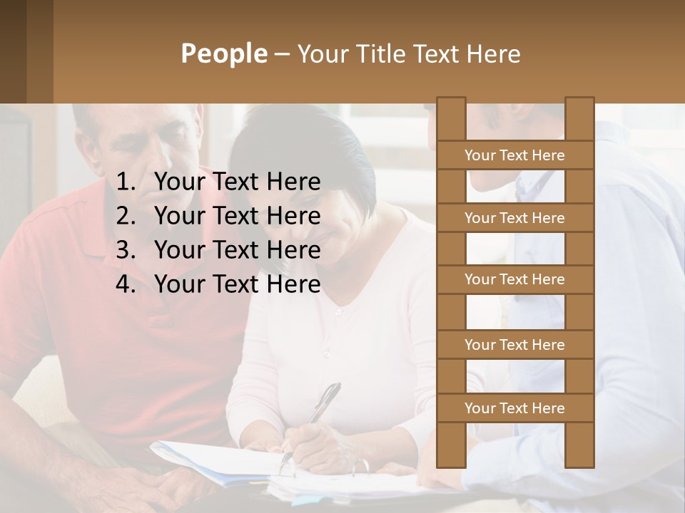 A Man And A Woman Looking At A Piece Of Paper PowerPoint Template