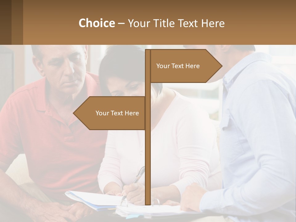 A Man And A Woman Looking At A Piece Of Paper PowerPoint Template