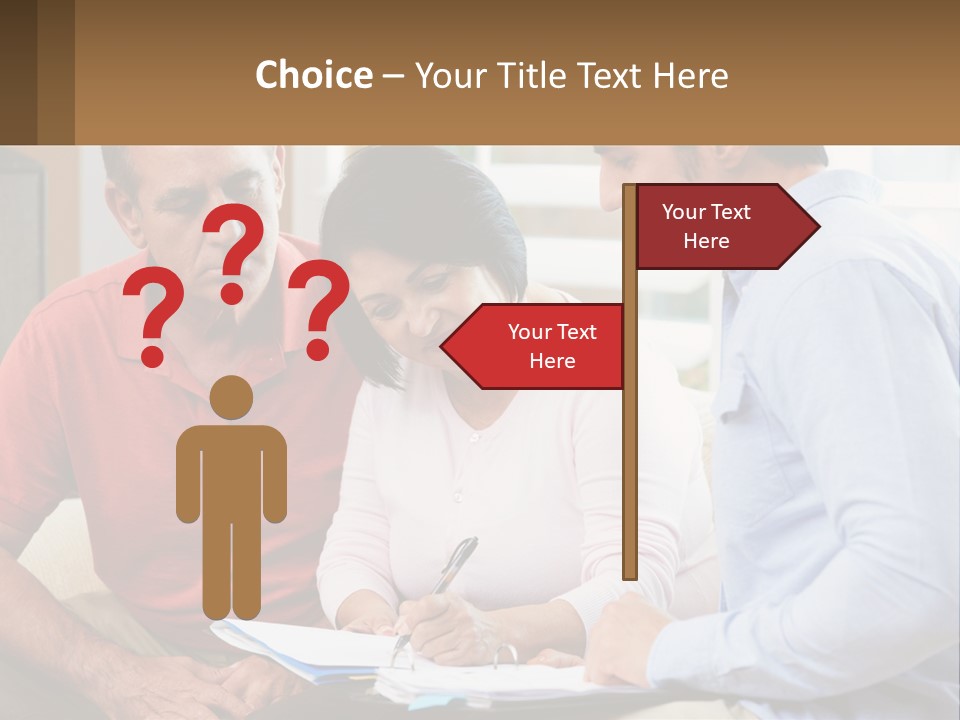 A Man And A Woman Looking At A Piece Of Paper PowerPoint Template