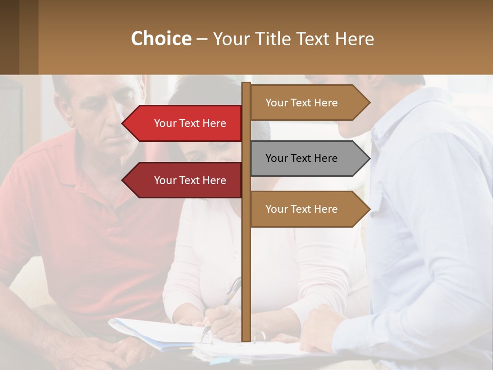 A Man And A Woman Looking At A Piece Of Paper PowerPoint Template