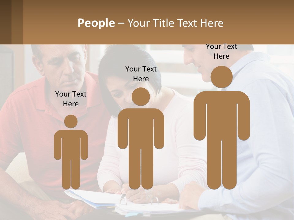 A Man And A Woman Looking At A Piece Of Paper PowerPoint Template