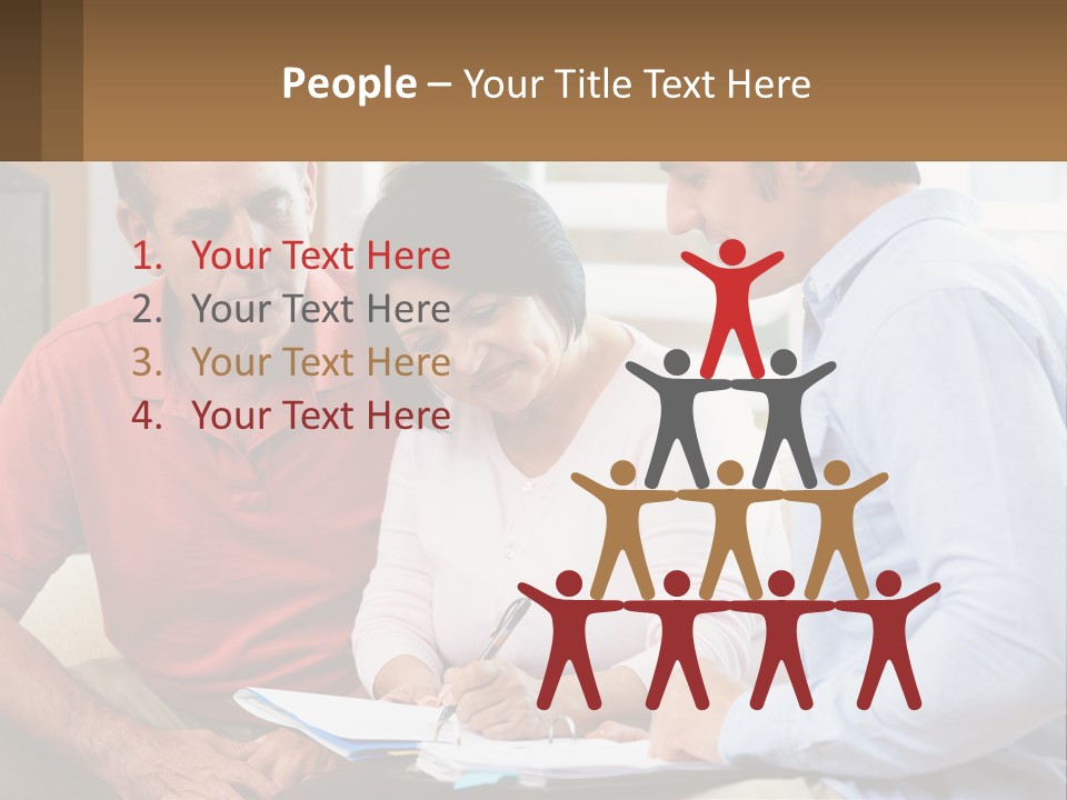 A Man And A Woman Looking At A Piece Of Paper PowerPoint Template