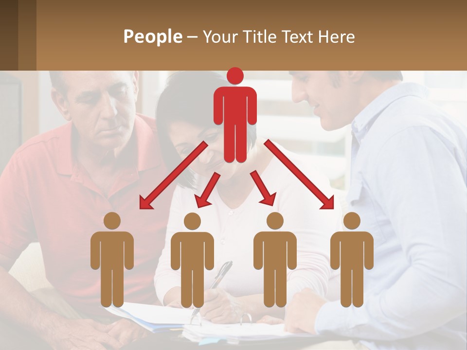 A Man And A Woman Looking At A Piece Of Paper PowerPoint Template