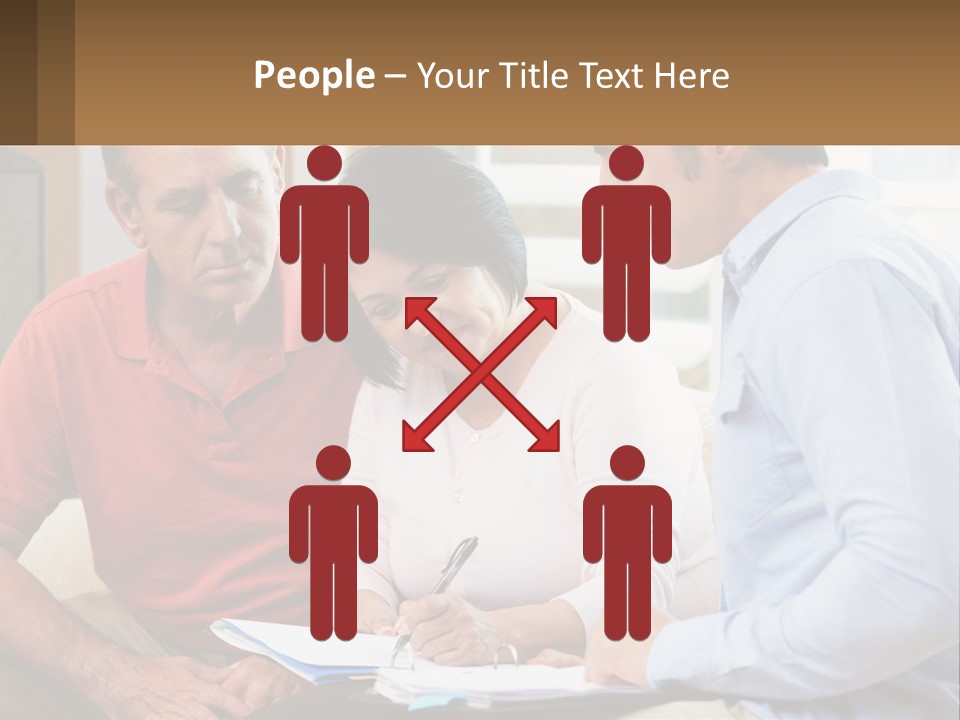 A Man And A Woman Looking At A Piece Of Paper PowerPoint Template