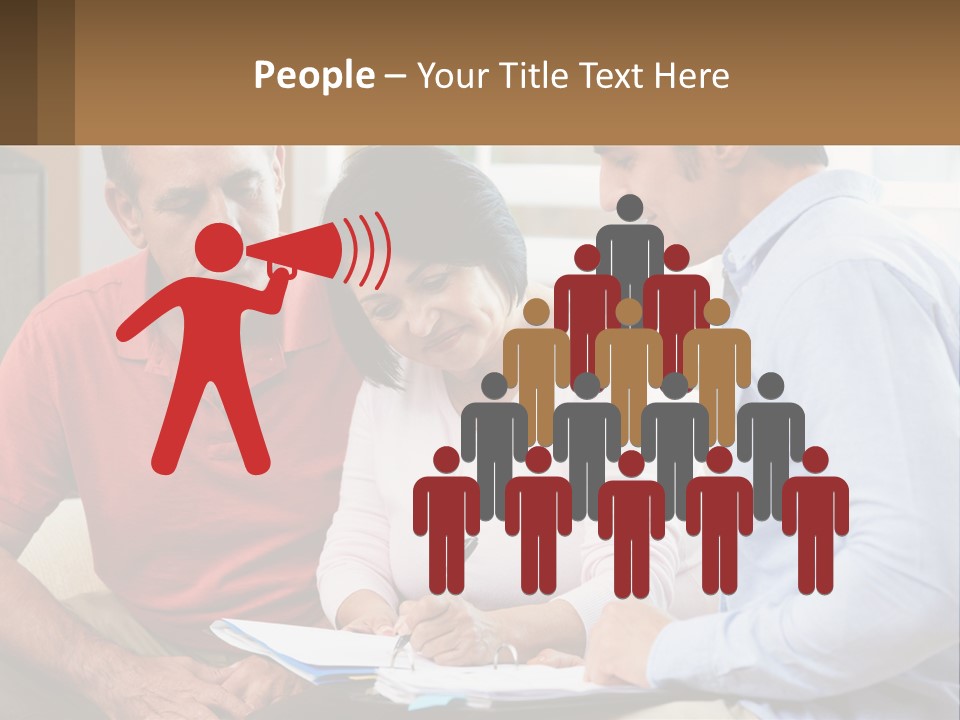 A Man And A Woman Looking At A Piece Of Paper PowerPoint Template