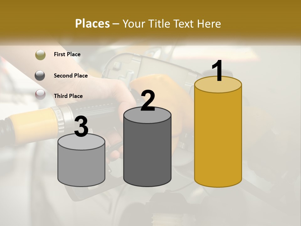 A Person Pumping Gas Into A Car At A Gas Station PowerPoint Template
