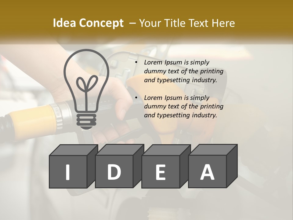 A Person Pumping Gas Into A Car At A Gas Station PowerPoint Template