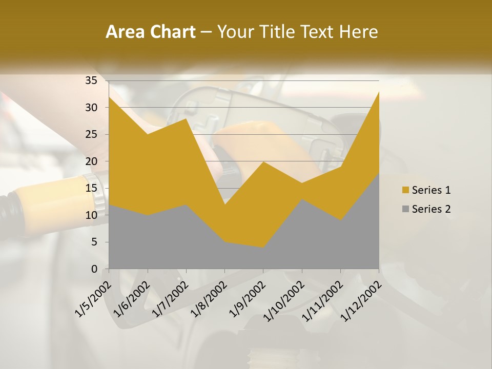 A Person Pumping Gas Into A Car At A Gas Station PowerPoint Template