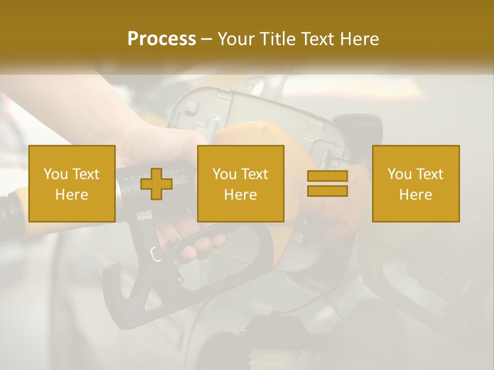 A Person Pumping Gas Into A Car At A Gas Station PowerPoint Template