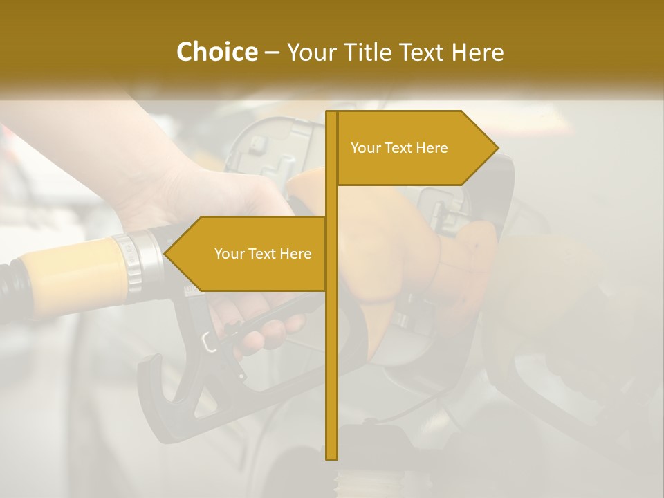 A Person Pumping Gas Into A Car At A Gas Station PowerPoint Template