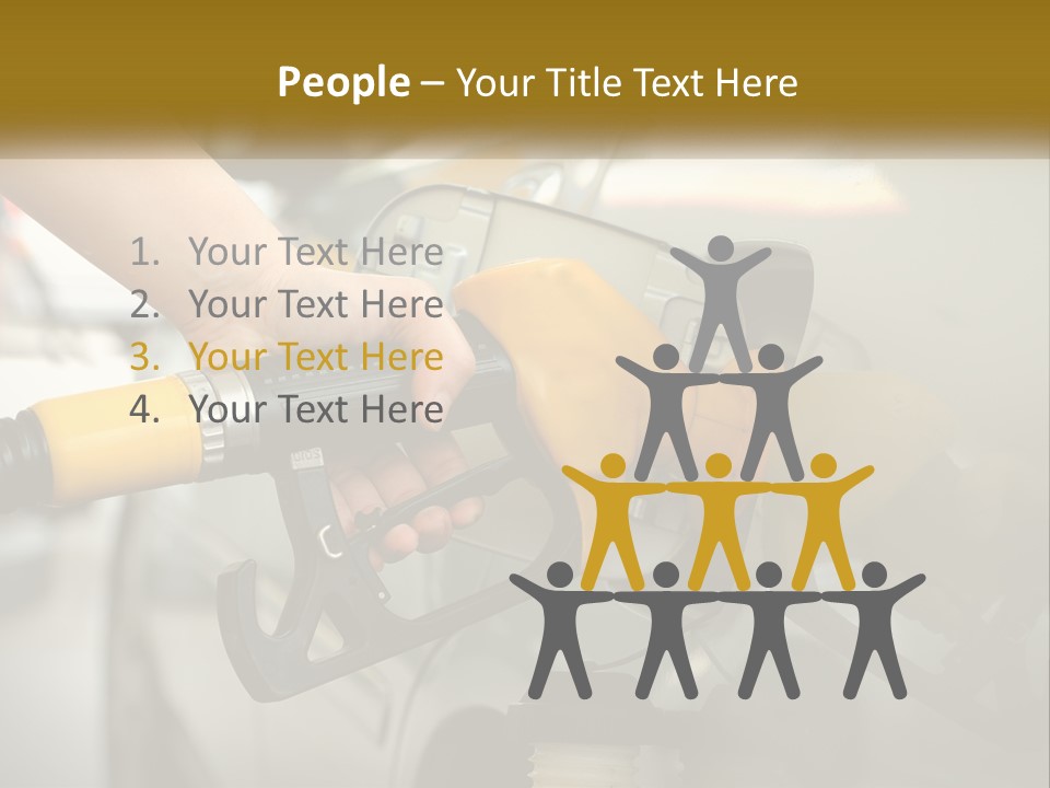 A Person Pumping Gas Into A Car At A Gas Station PowerPoint Template
