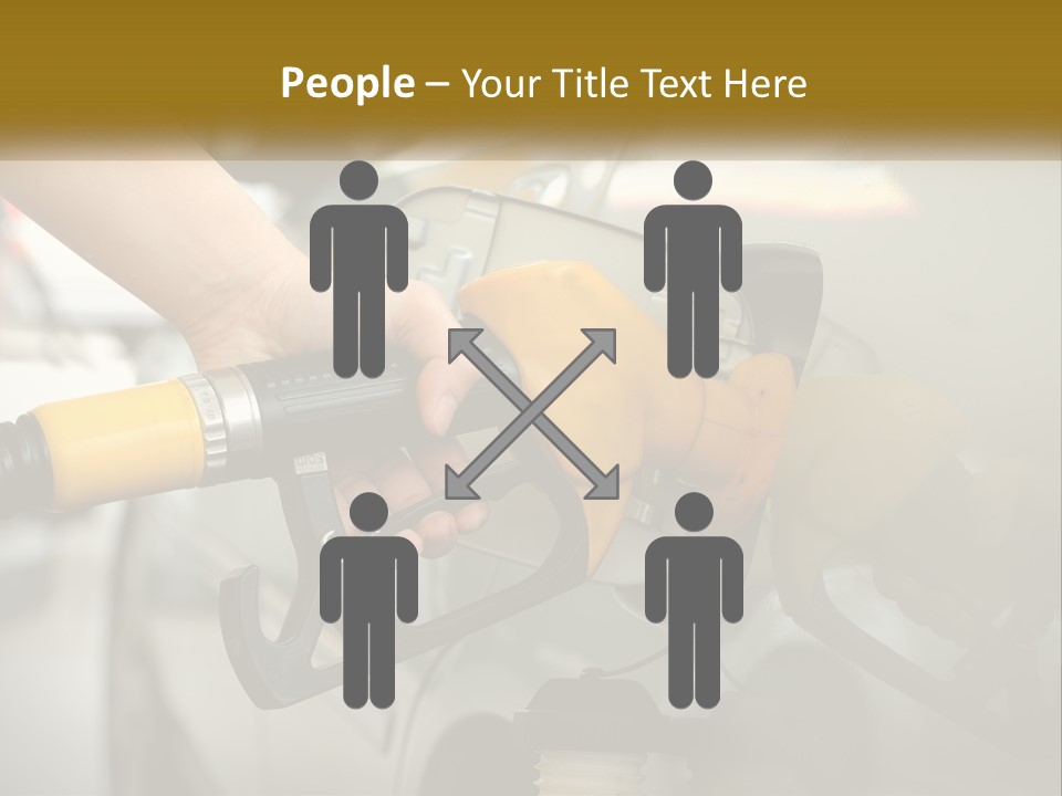 A Person Pumping Gas Into A Car At A Gas Station PowerPoint Template