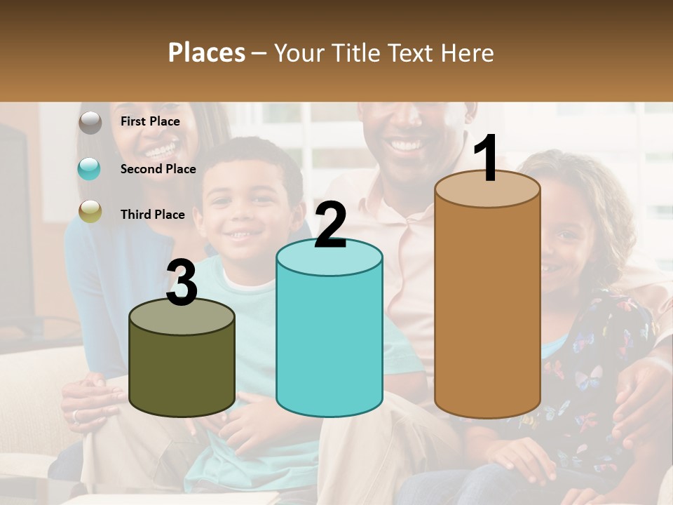A Family Sitting On A Couch In A Living Room PowerPoint Template